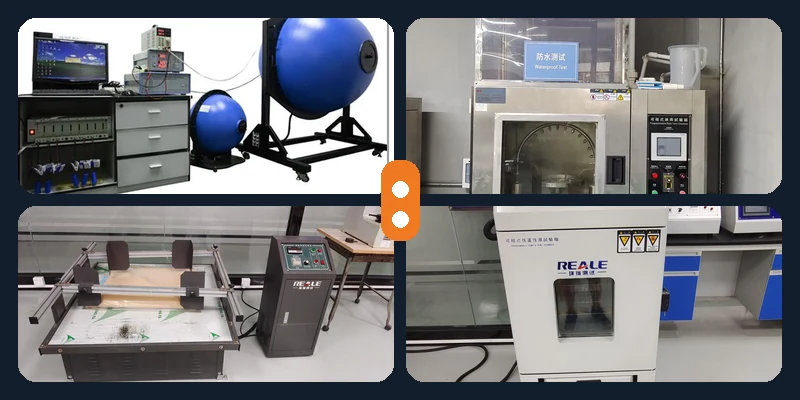 Bicycle light laboratory testing for photometric water vibration and durability checks