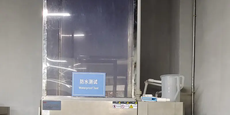 Waterproof test chamber used for bicycle light weather protection testing